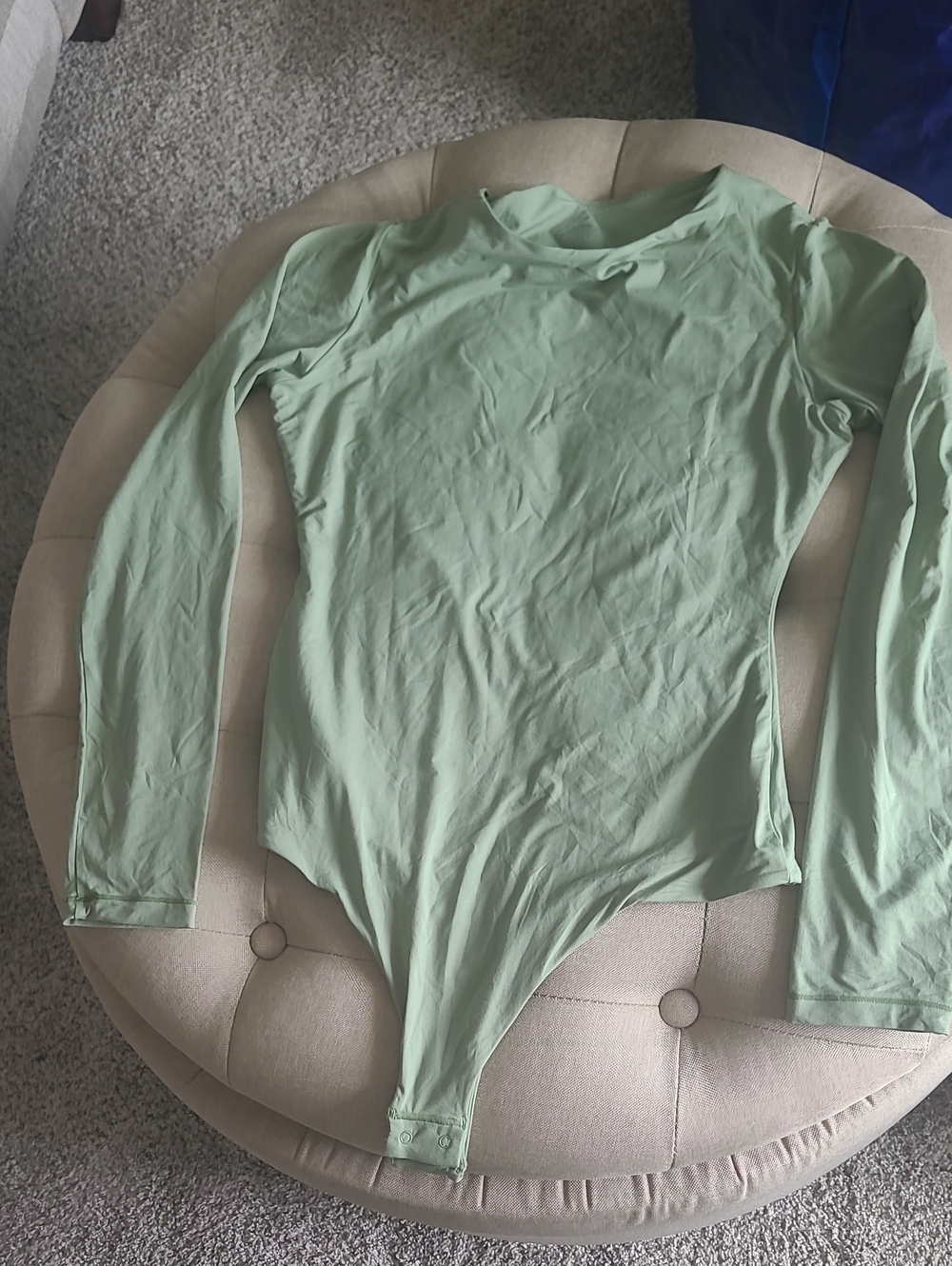 Never Worn. Soft And Stretchy Long Sleeve Light Mint Bodysuit Bin 4